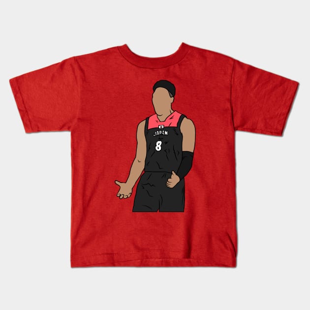 Rui Hachimura Japan Kids T-Shirt by rattraptees